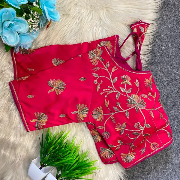 Pink_Silk_Embroidered_Floral_Blouse_For_Women