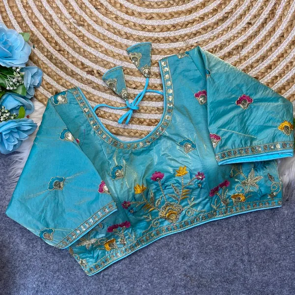 Sky_Blue_Silk_Embroidered_Blouse_For_Women