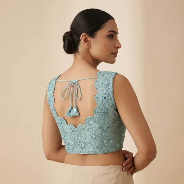 Light_Blue_Fandy_Silk_Fashion_Neck_Embroidered_Blouse_For_Women
