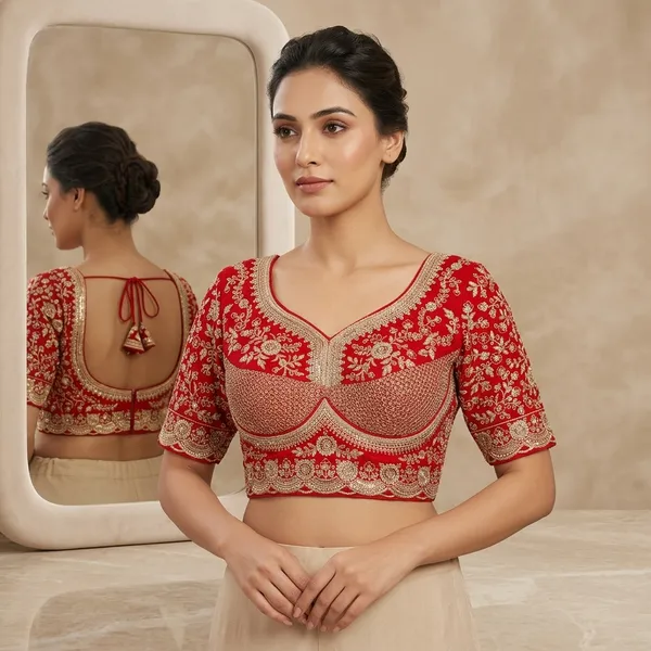 Red_Silk_Embroidered_Blouse_For_Women