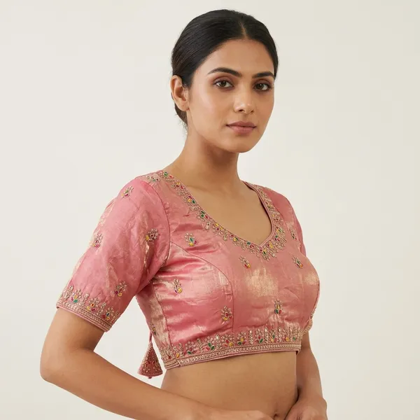 Pink_Silk_Embroidered_Sequin_Bead_Work_Blouse_For_Women