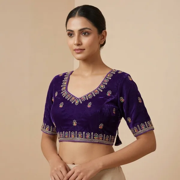 Purple_Silk_Floral_Motif_Embroidered_Blouse_For_Women