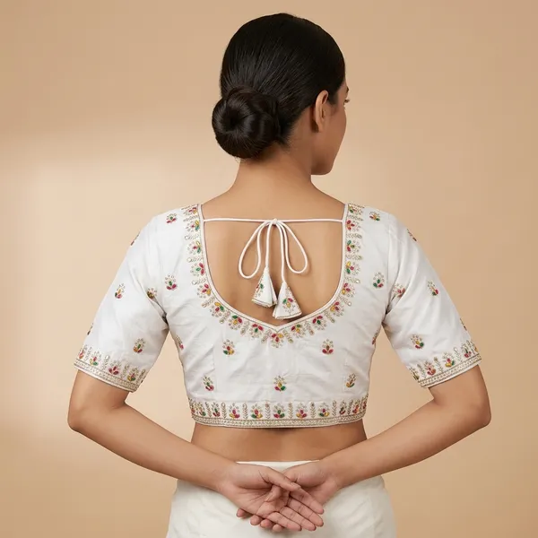 White_Silk_Floral_Embroidered_Blouse_For_Women
