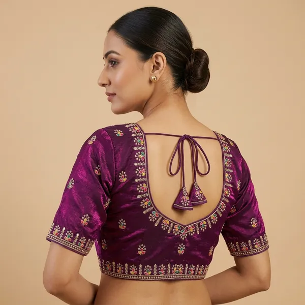 Purple_Silk_Embroidered_Blouse_For_Women