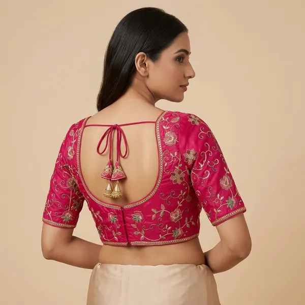 Rani_Pink_Silk_Embroidered_Blouse_For_Women