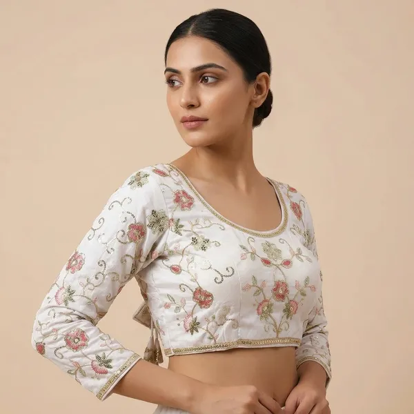 White_Silk_Embroidered_Blouse_For_Women