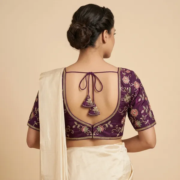 Purple_Silk_Floral_Embroidered_Blouse_For_Women