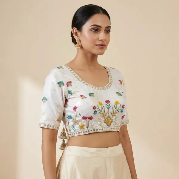 White_Silk_Embroidered_Blouse_For_Women