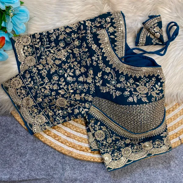 Navy_Blue_Silk_Embroidered_Blouse_For_Women