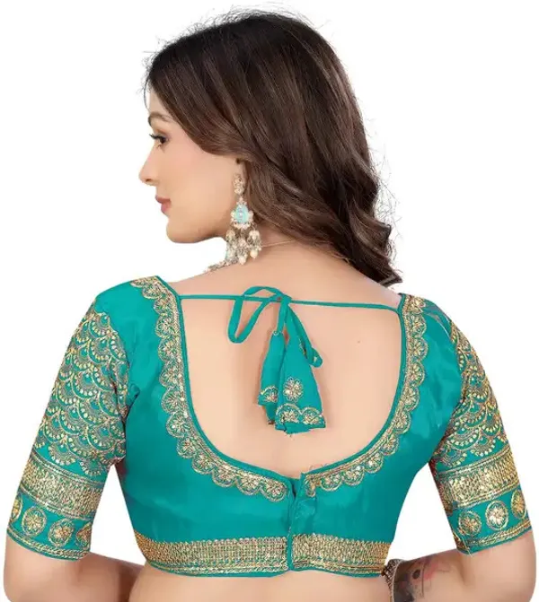 Green_Silk_Embroidered_Blouse_For_Women
