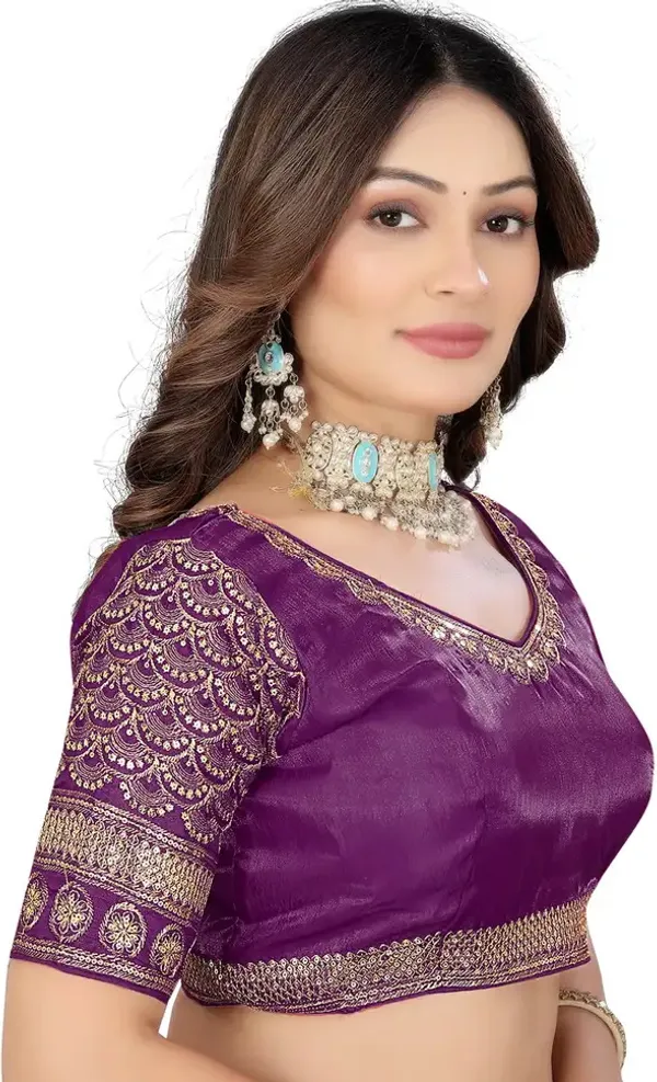 Purple_Silk_Embroidered_Blouse_For_Women