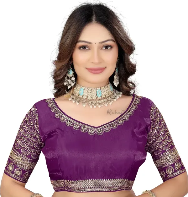 Purple_Silk_Embroidered_Blouse_For_Women