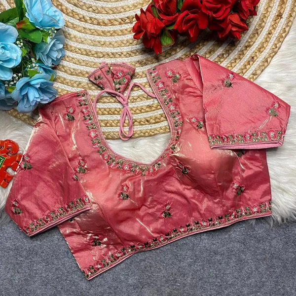 Pink_Silk_Embroidered_Sequin_Work_Blouse_For_Women