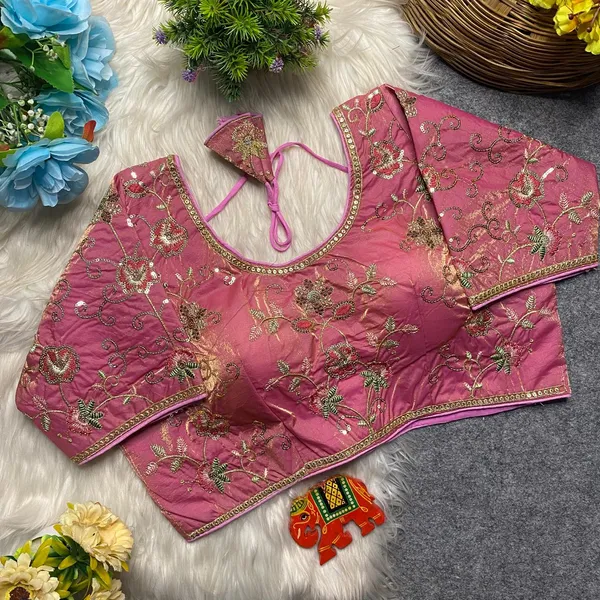 Pink_Silk_Embroidered_Blouse_For_Women
