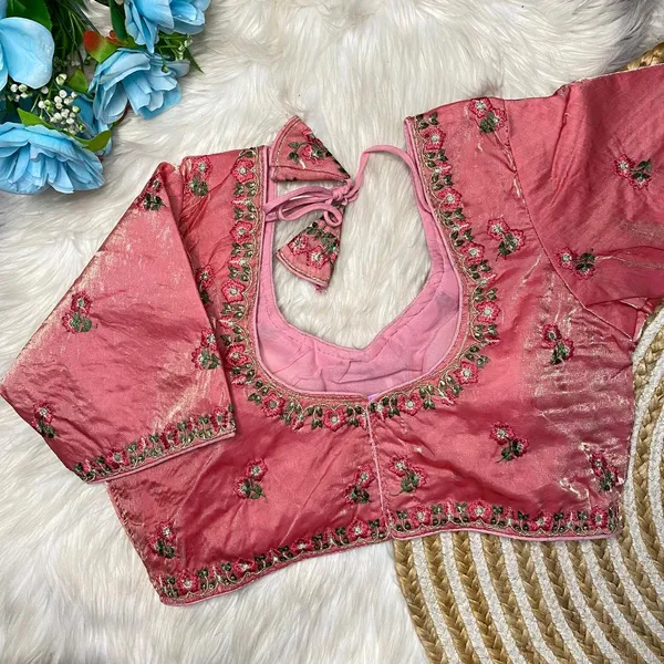 Pink_Silk_Embroidered_Sequin_Work_Blouse_For_Women