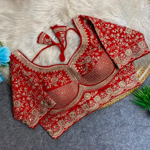 Red_Silk_Embroidered_Blouse_For_Women
