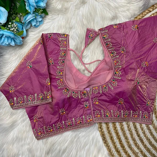 Purple_Silk_Embroidered_Sequin_Work_Blouse_For_Women