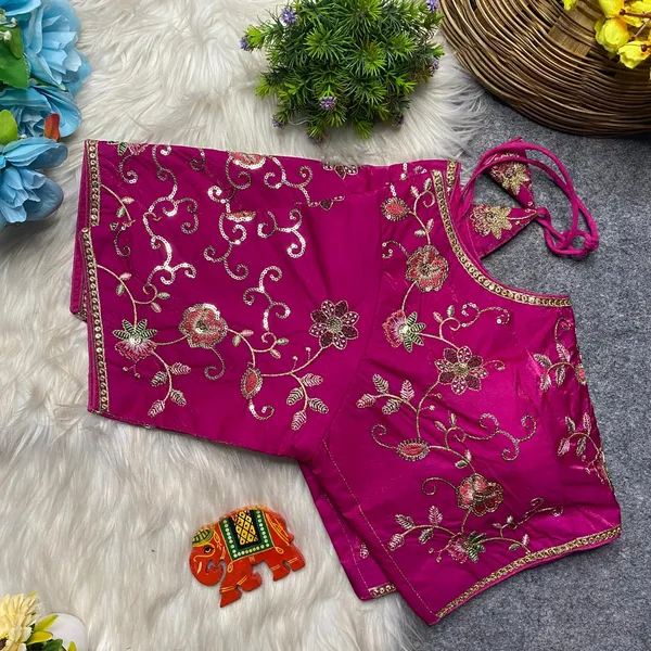 Pink_Silk_Floral_Embroidered_Blouse_For_Women