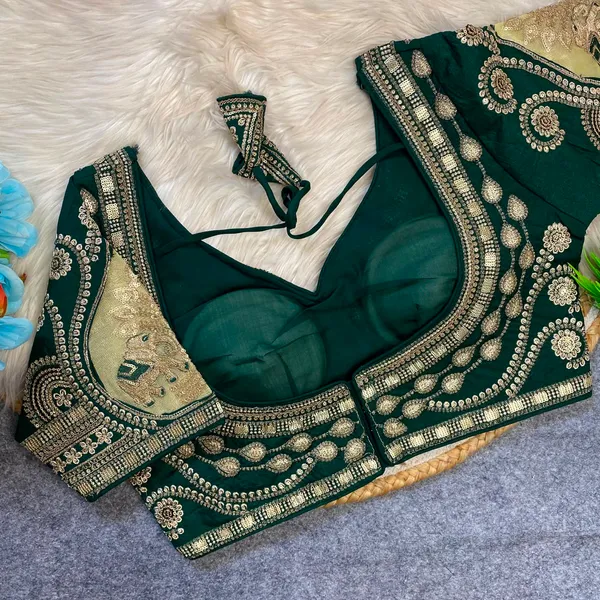Green_Fendy_Silk_Embroidered_Sequin_Work_Blouse_For_Women
