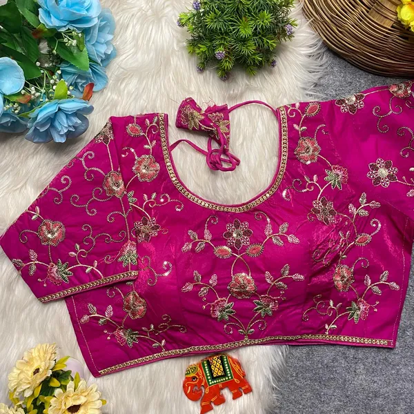 Pink_Silk_Floral_Embroidered_Blouse_For_Women