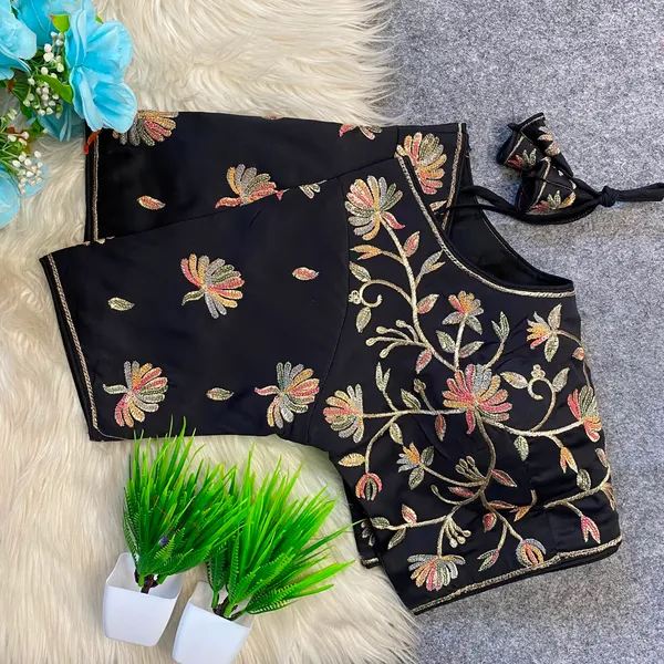 Black_Silk_Embroidered_Floral_Blouse_For_Women