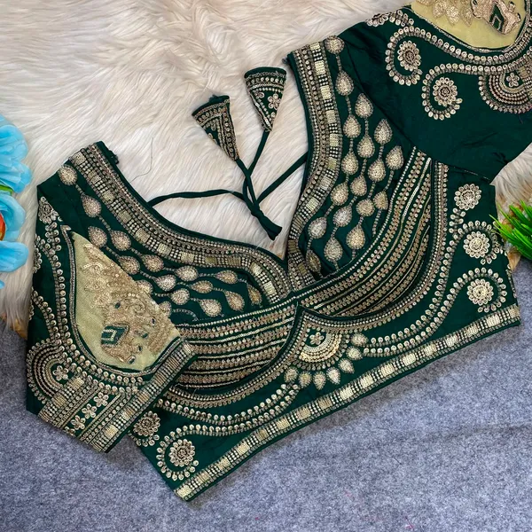 Green_Fendy_Silk_Embroidered_Sequin_Work_Blouse_For_Women