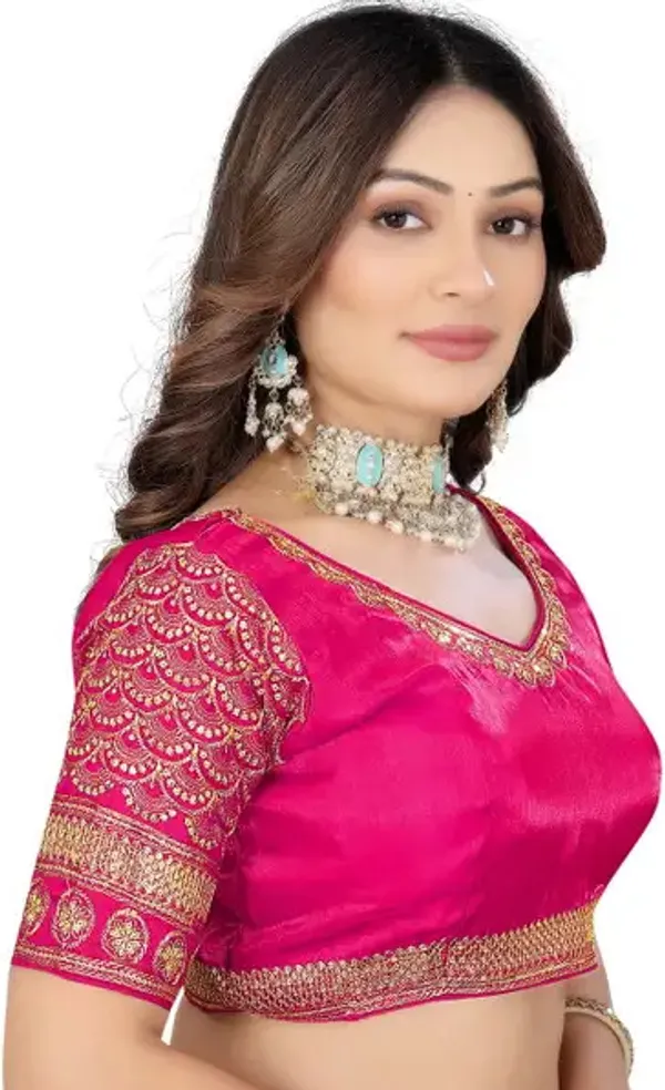 Pink_Silk_Embroidered_Zari_Work_Blouse_For_Women