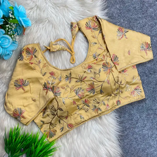 Golden_Satin_Silk_Embroidered_Floral_Multi_Sequence_Embroidery_design__Blouse_For_Women