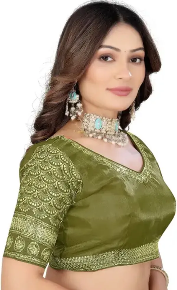 Green_Silk_Embroidered_Blouse_For_Women