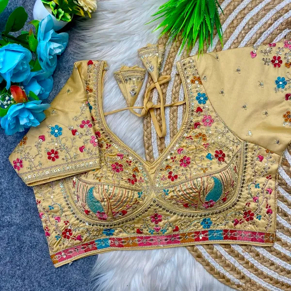 Golden_Silk_Embroidered_Floral_Motif_Blouse_For_Women