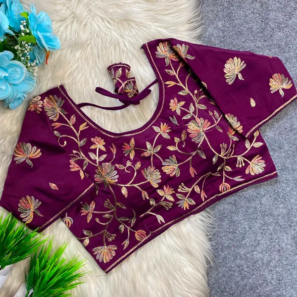 Purple_Silk_Embroidered_Floral_Blouse_For_Women