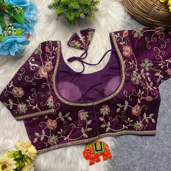 Purple_Silk_Floral_Embroidered_Blouse_For_Women