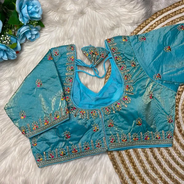 Sky_Blue_Silk_Embroidered_Blouse_For_Women
