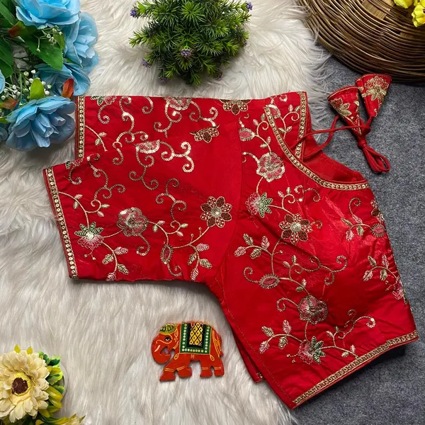 Red_Silk_Embroidered_Blouse_For_Women