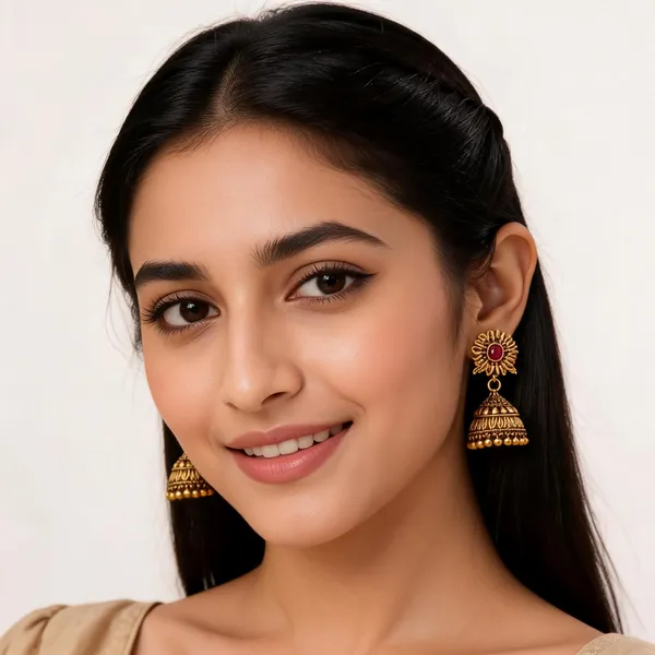 Gold_And_Red_Stone_Alloy_Jhumka_Earrings_For_Women