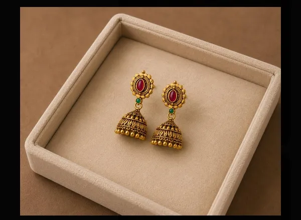 Multicolor_Antique_Stone_Alloy_Jhumka_Earrings_For_Women
