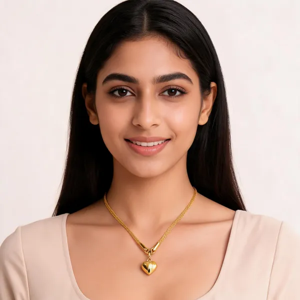 Gold_Alloy_Heart_Pendant_Mesh_Chain_Necklace_For_Women