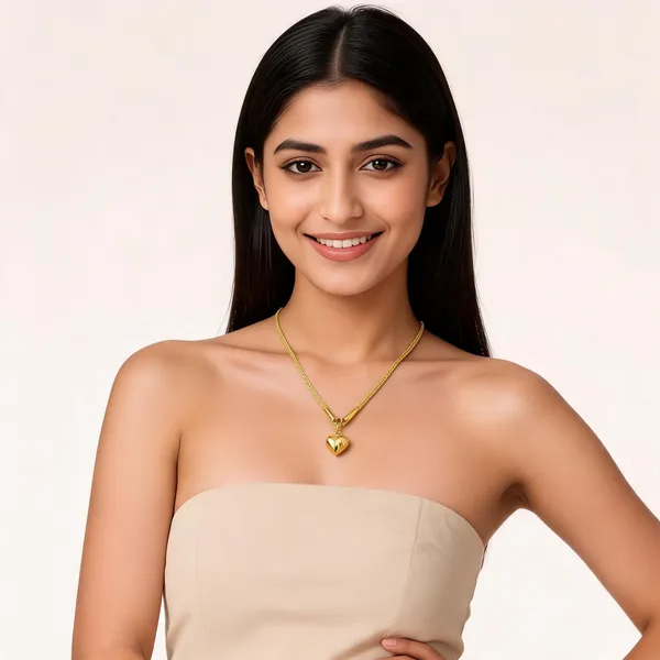 Gold_Alloy_Heart_Pendant_Mesh_Chain_Necklace_For_Women