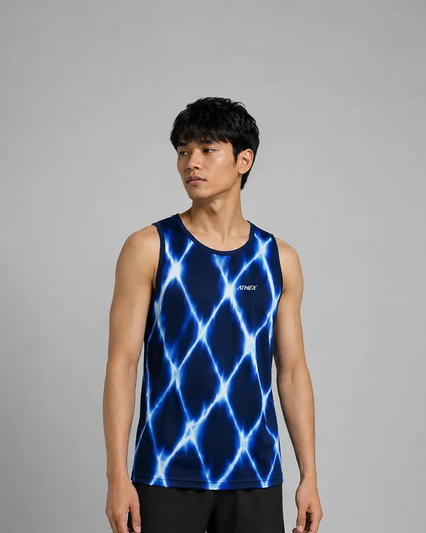 Blue_Printed_Sleeveless_Sports_Tank_Top_For_Men