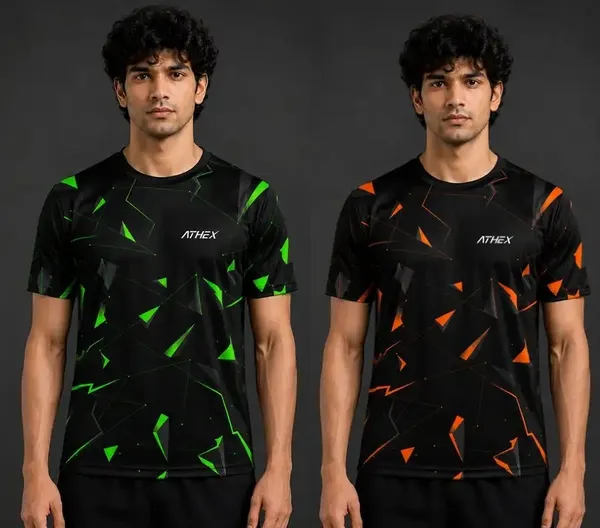 Black_And_Starling_Green_Printed_Sports_T_Shirt_For_Men_Pack_Of_2