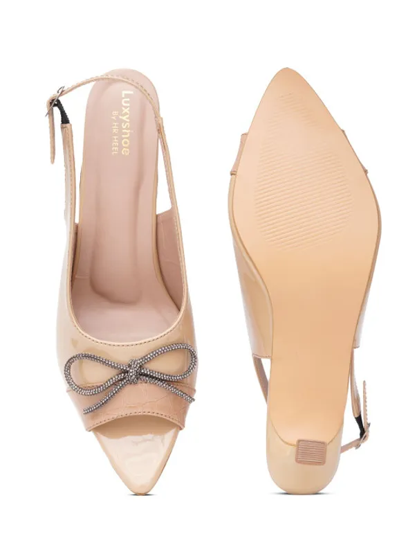 Beige_Patent_Peep_Toe_Slingback_Heels_For_Women