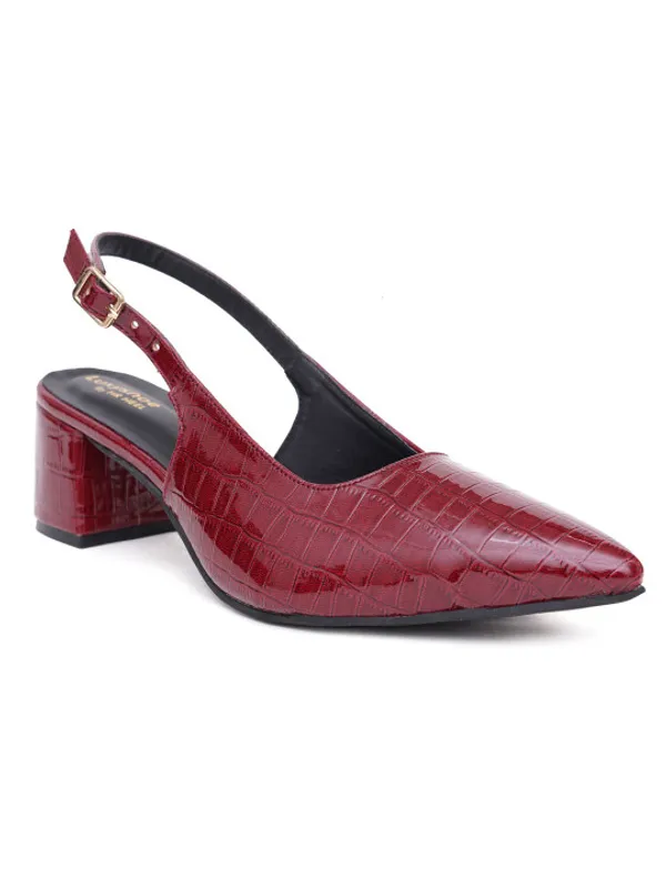 Maroon_Croc_Textured_Slingback_Block_Heel_Pumps_For_Women