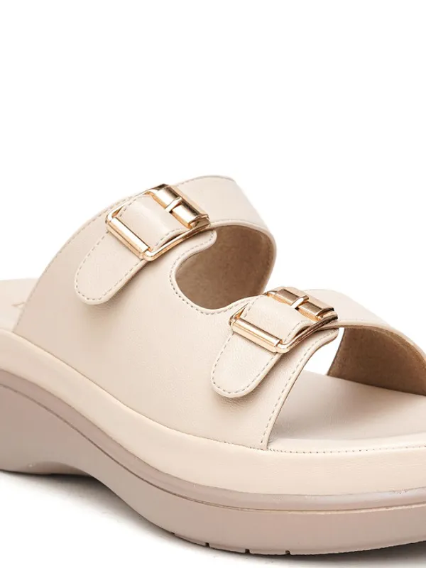 Beige_Double_Strap_Buckle_Flatform_Sandals_For_Women