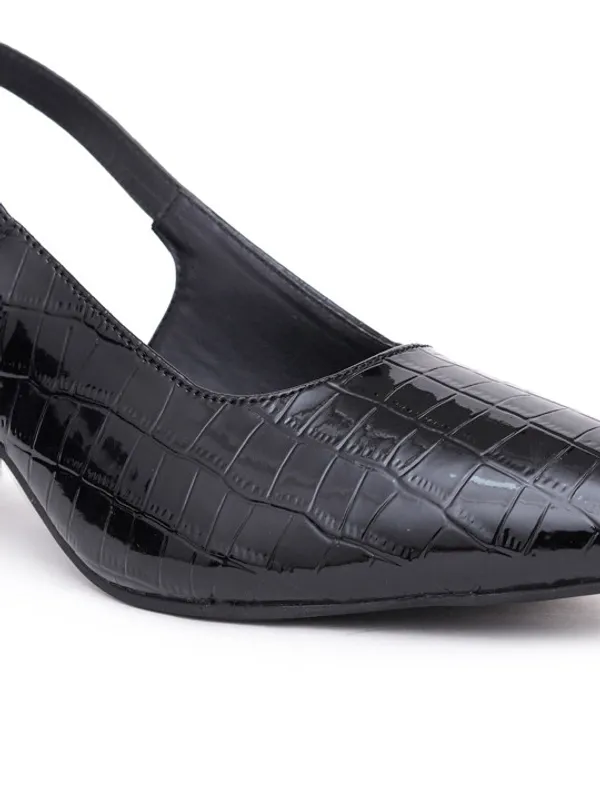 Black_Croc_Print_Pointed_Toe_Slingback_Block_Heels_For_Women