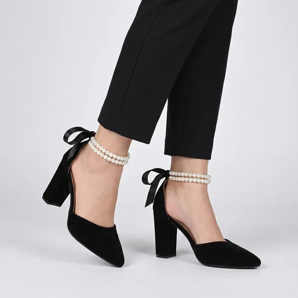 Black_Suede_Pearl_Ankle_Strap_Block_Heels_For_Women