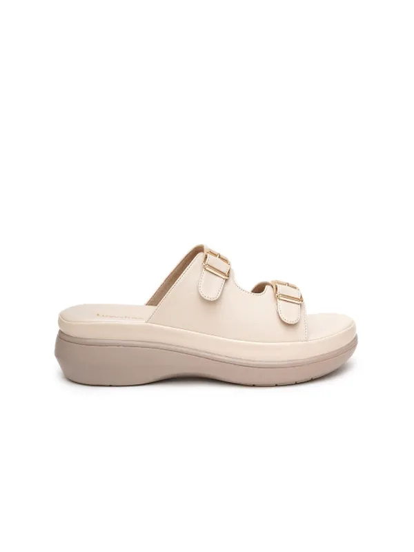 Beige_Faux_Leather_Buckle_Detail_Flatform_Sliders_For_Women
