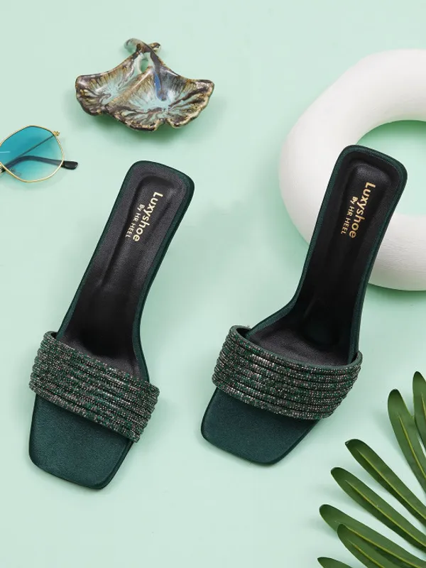 Green_Embellished_Square_Toe_Stiletto_Heel_Sandals_For_Women