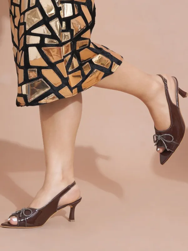 Brown_Patent_Peep_Toe_Slingback_Heels_For_Women