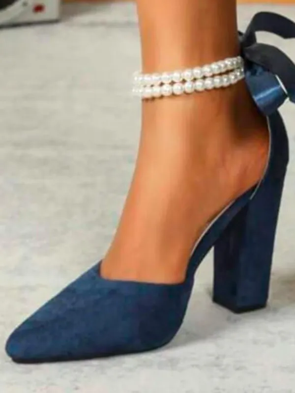 Navy_Blue_Suede_Pearl_Ankle_Strap_Block_Heel_Sandals_For_Women