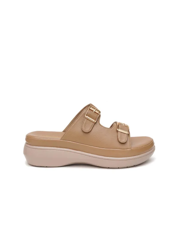 Beige_Faux_Leather_Double_Buckle_Wedge_Sandals_For_Women